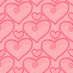 Fototapeta na wymiar Seamless pattern with hearts