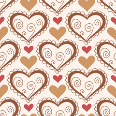 Obraz na płótnie Canvas Seamless pattern with hearts