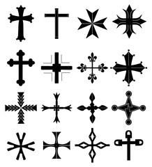 Cross icons set