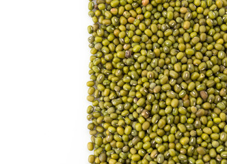 green beans on white background