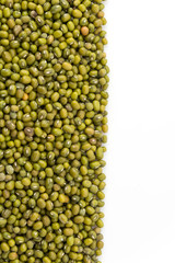 green beans on white background