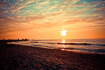 Sunset over the Polish sea.