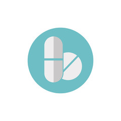 Flat web icon of drugs