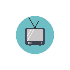 Flat web icon of tv set