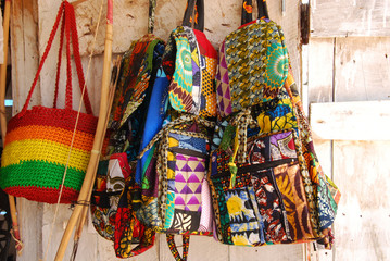 African craft items for sale at the market in Iringa in Tanzania