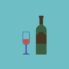 icon of wine glass with bottle