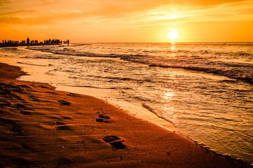 Sunset over the Polish sea.