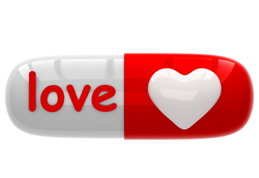 The pill with a sign love
