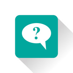 Icon of speech bubble with question mark, vector illustration
