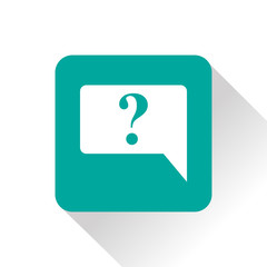 Icon of speech bubble with question mark, vector illustration