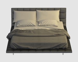 Bed Photorealistic Render Isolated On White