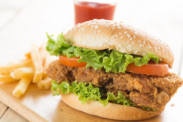 crispy chicken burger