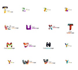 Set of universal company logo ideas, business icon collection