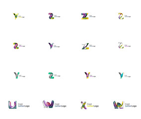 Set of universal company logo ideas, business icon collection