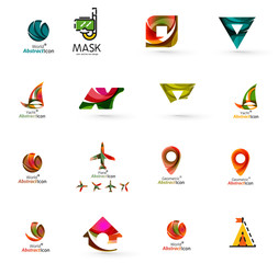 Set of abstract travel logo icons. Business, app or internet web