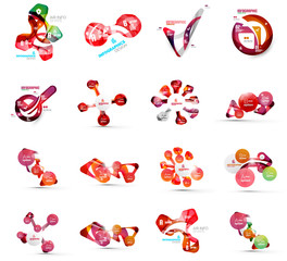 Set of abstract geometric paper infographic banner templates