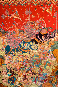 Thai mural painting art
