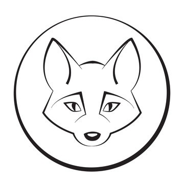 Animal head 5. Vector illustration. Fox