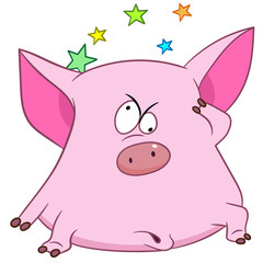 cute pig with stars