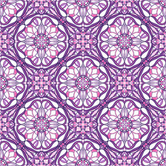 Pattern with decorative symmetric oriental ornaments