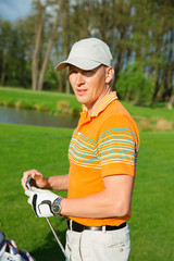 Portrait of man golfer 