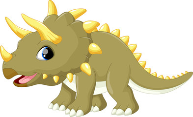 Cute triceratops cartoon © irwanjos