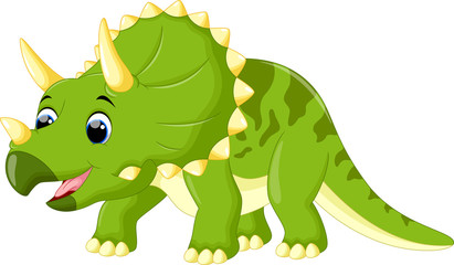 Cute triceratops cartoon - obrazy, fototapety, plakaty