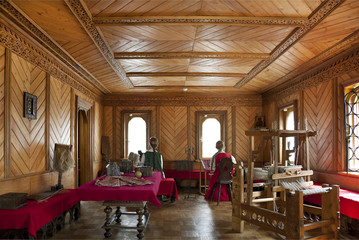 Traditional home interior Russian aristocracy of the 17th century, maiden room