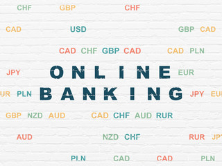 Money concept: Online Banking on wall background