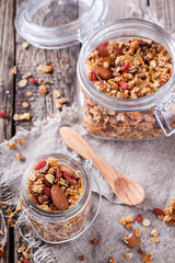 Granola.Dry healthy  Breakfast.selective focus