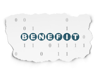 Business concept: Benefit on Torn Paper background