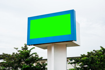 Empty black digital billboard green screen for advertising