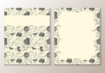 Floral greeting or invitation card. Vector illustration