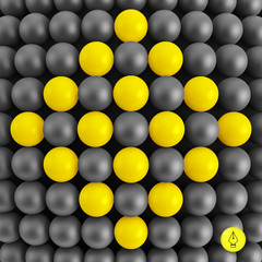 Abstract technology background with balls. Spheric pattern.