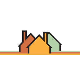 Building and real estate city illustration. Abstract house background