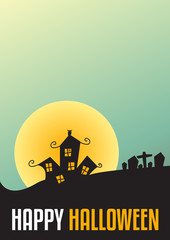 Happy Halloween Poster, Halloween Background A4 size, Vector ill