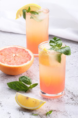 fresh pink grapefruit cocktail