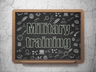 Studying concept: Military Training on School Board background