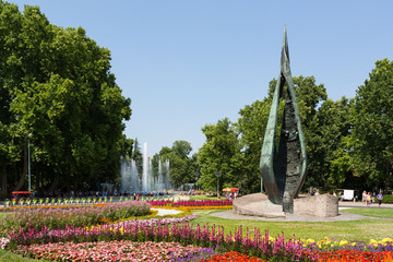 Centennial memorial at Margaret Island in Budapest Hungary Europe