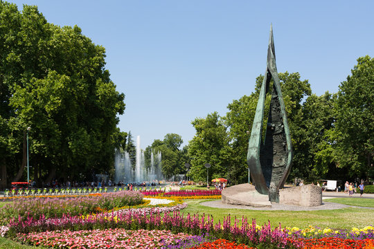 Centennial memorial at Margaret Island in Budapest Hungary Europe