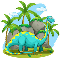 Long neck dinosaur standing in the field © GraphicsRF