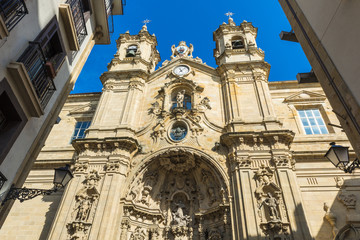 Fototapeta na wymiar Church of Santa Maria del Coro in Donostia (Spain)