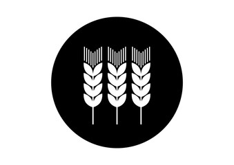 Black and white agricultural icon on white background