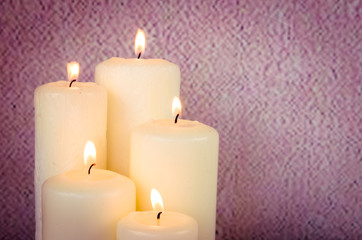 Fototapeta na wymiar burning candles decoration