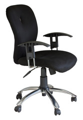 black office chair isolated on white