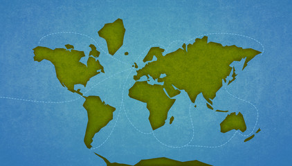 Map of the Earth Continents and oceans. Digital raster illustration.