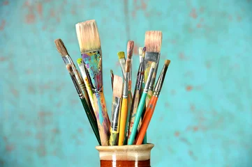 Deurstickers Artist's PAintbrushes © R. Gino Santa Maria