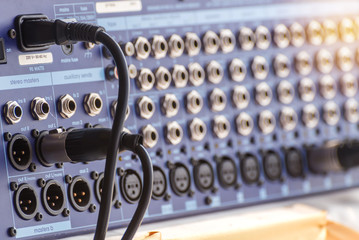 Jack audio connectors is connected to sound mixer