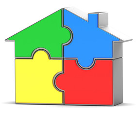 house puzzle on white background