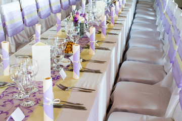 wedding tables set for fine dining or another catered event